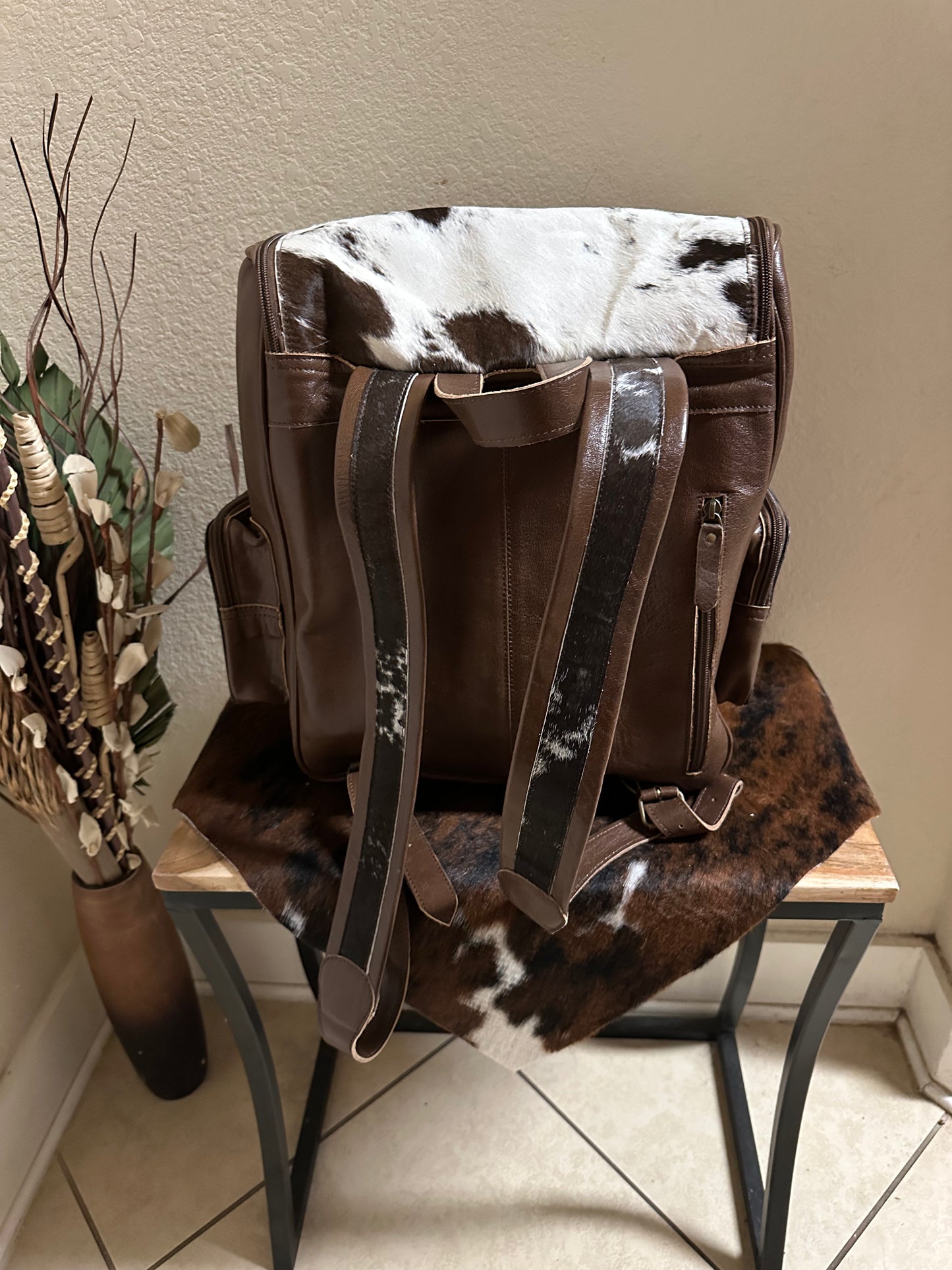 Tooled leather and black/white cowhide Ironing Board Productions