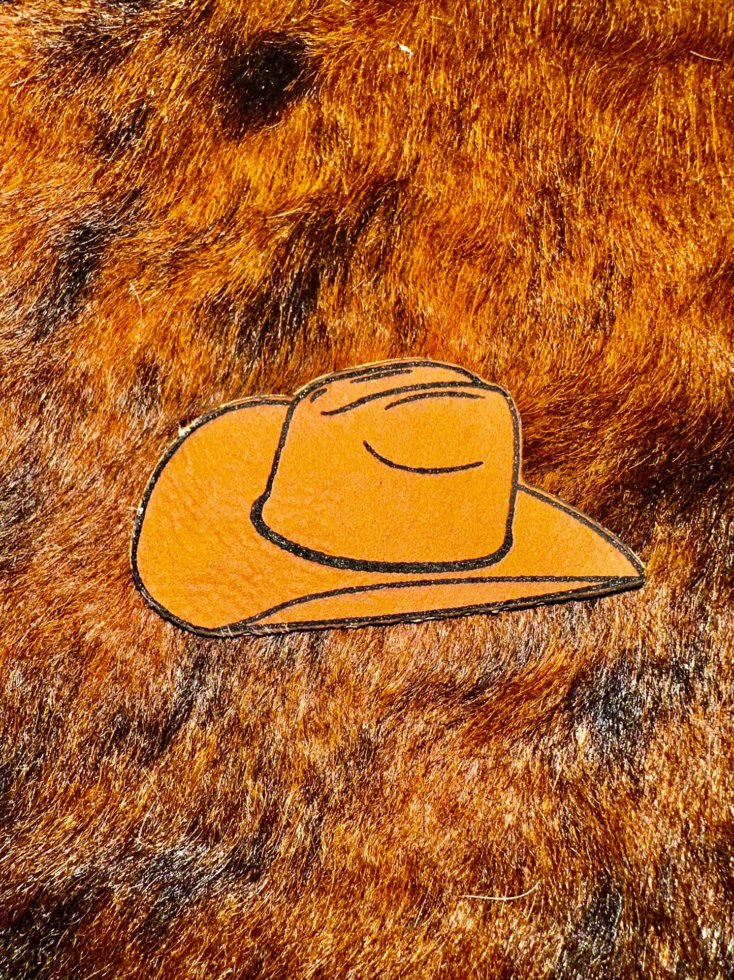 Faux leather cowboy hat patches - Bundle of 10