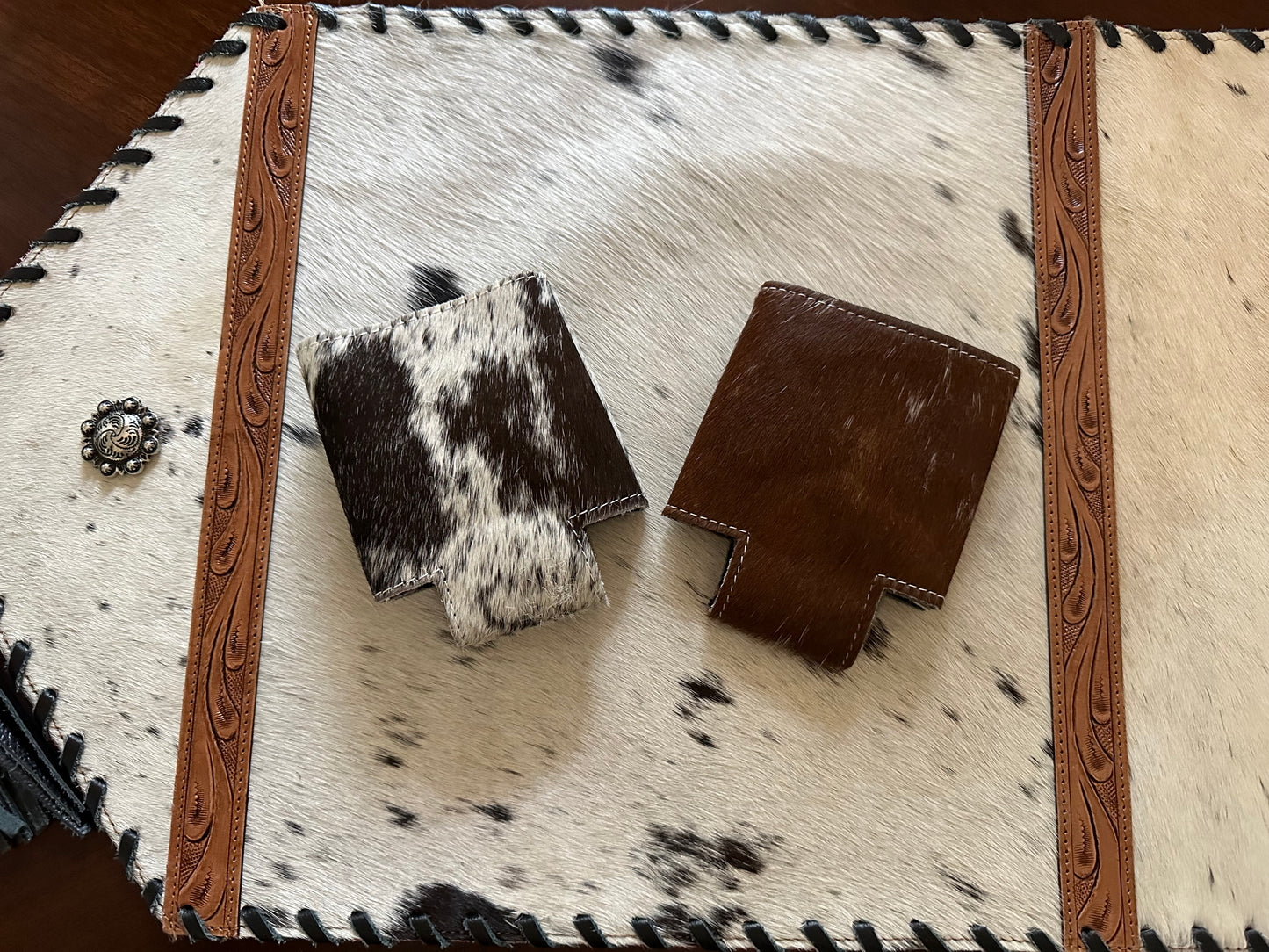 Cowhide koozies