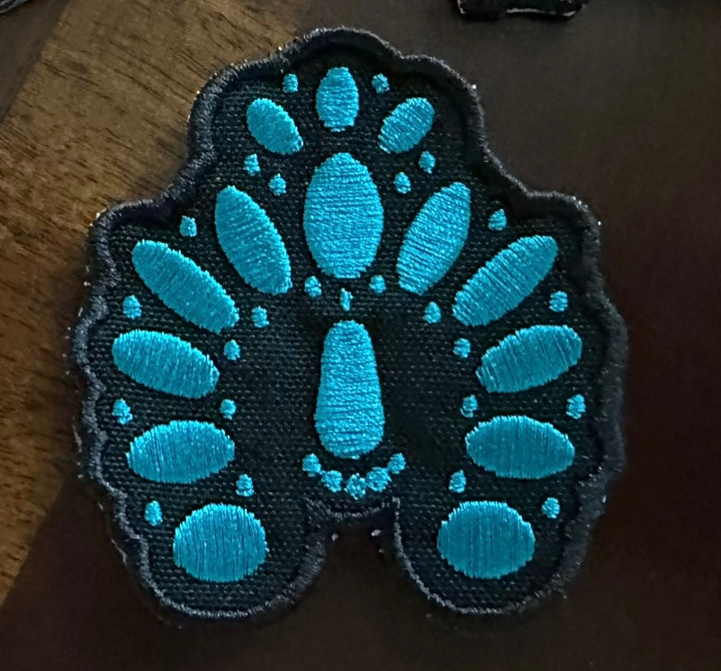 Squash Turquoise embroidered  hat patches - Bundle of 10