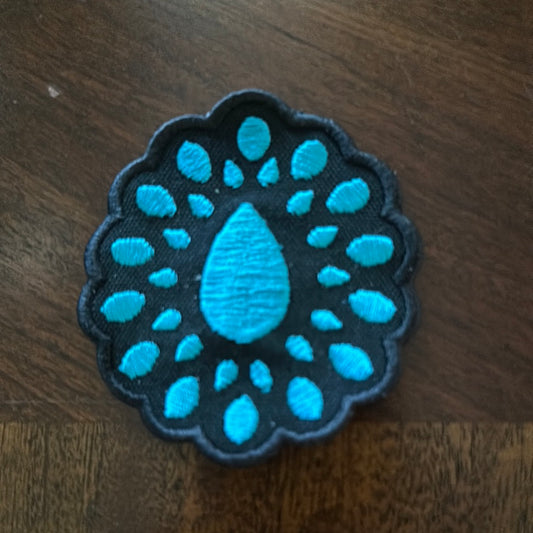 Turquoise Jewel embroidered patch - Bundle of 10